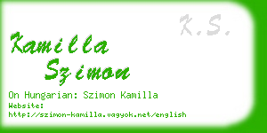 kamilla szimon business card